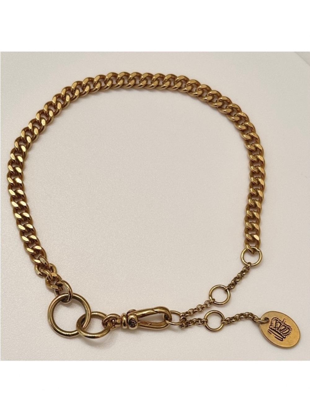 Vintage Juicy Couture Gold Chunky Chain Crown Charm Bracelet